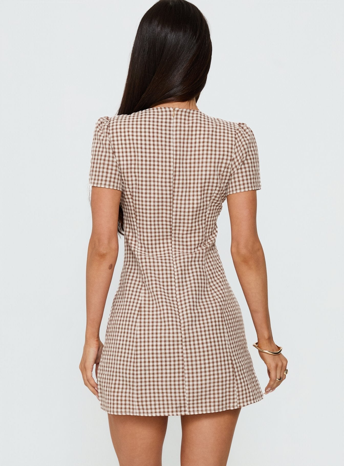 Loveliness Playsuit Brown Check