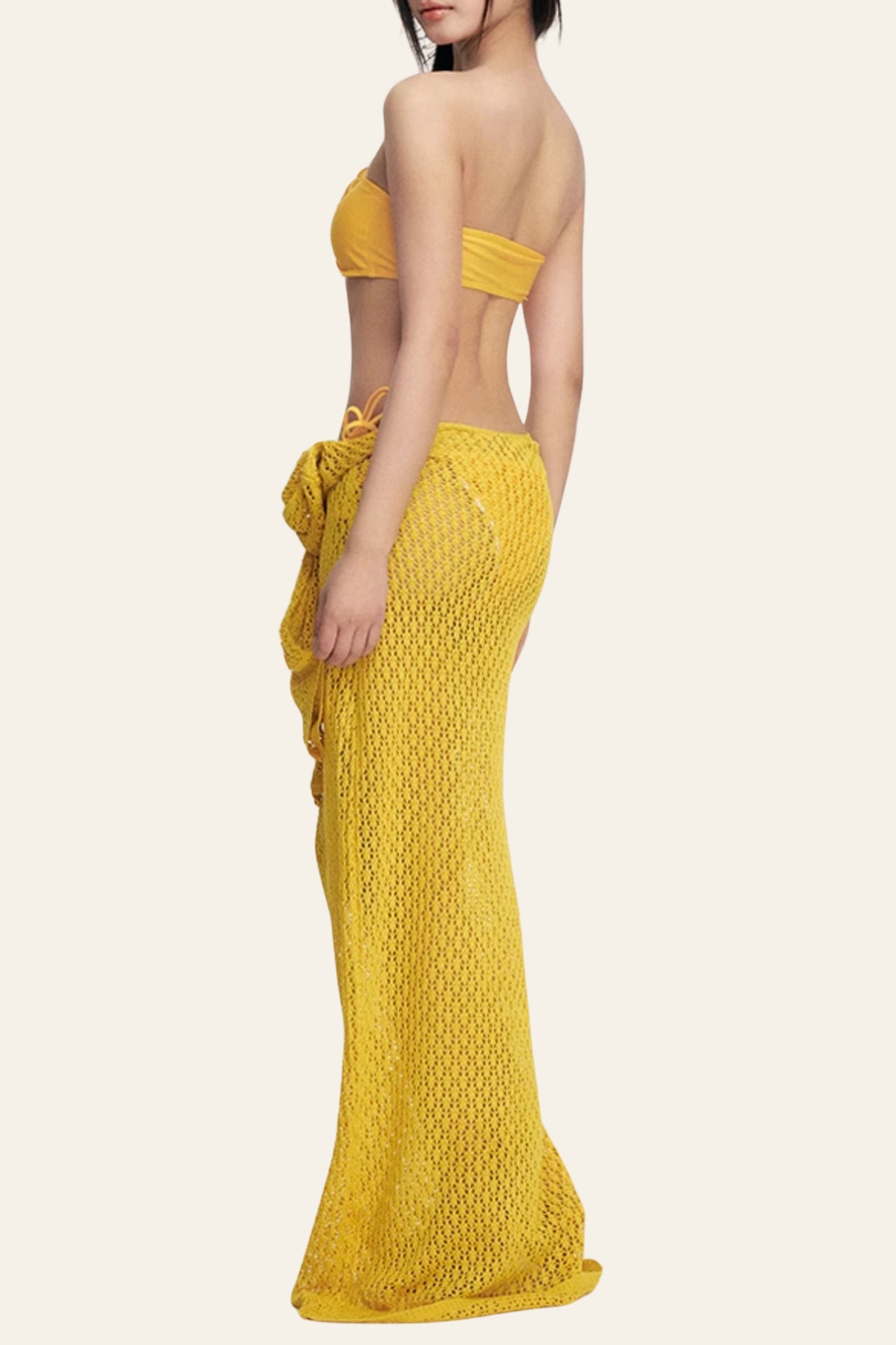 Dillan Yellow Flower Three-Piece Swimsuit