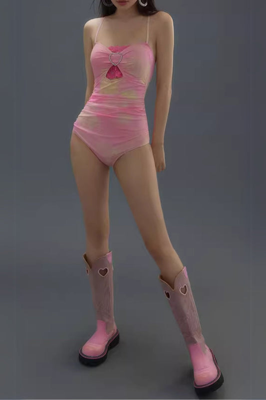 Duy Pink One-Piece Swimsuit