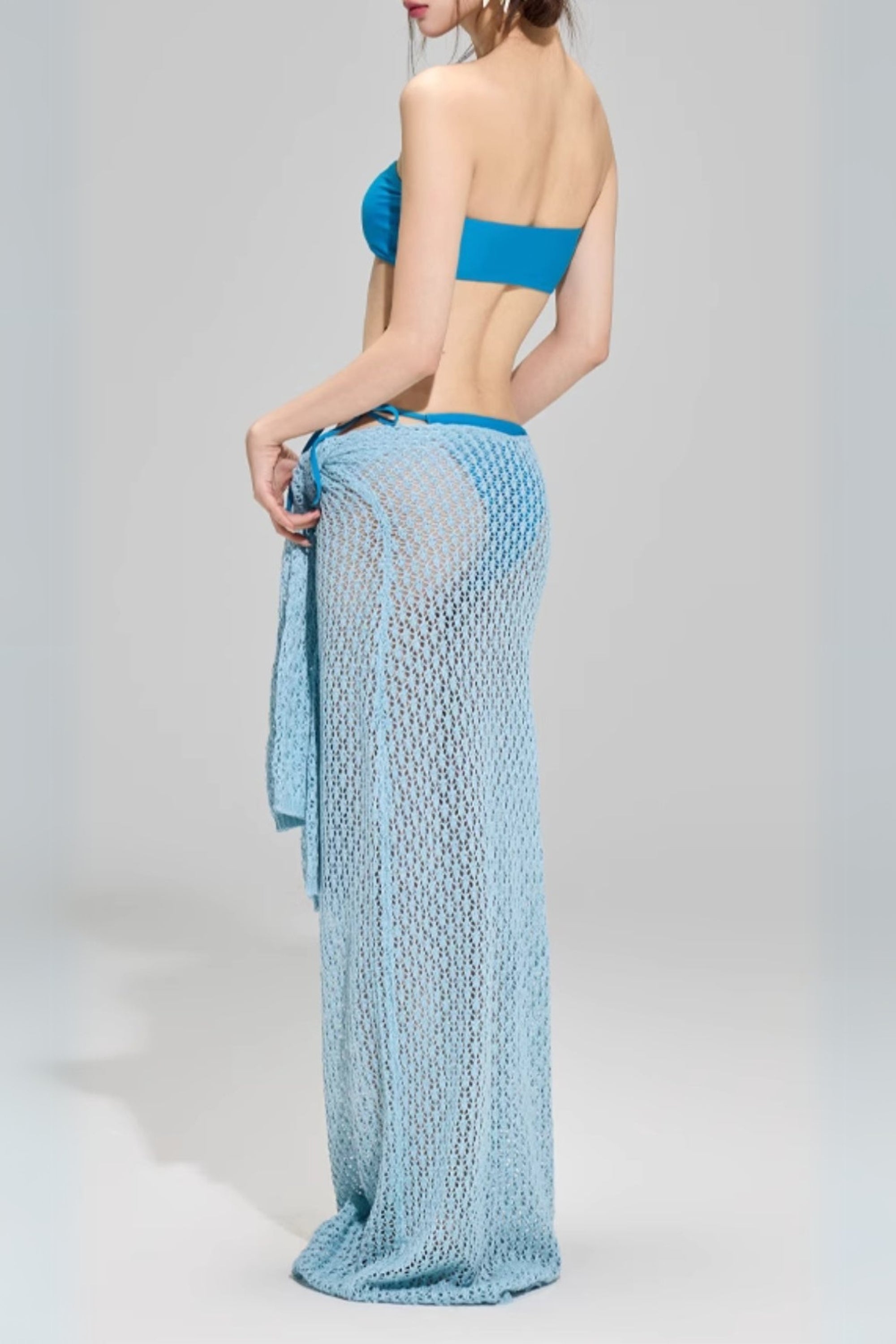Dillan Blue Flower Three-Piece Swimsuit