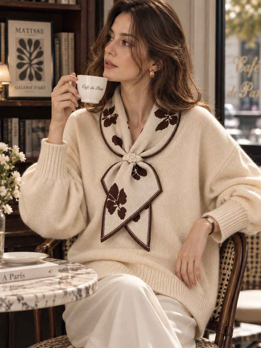 New Bow-collar Sweater