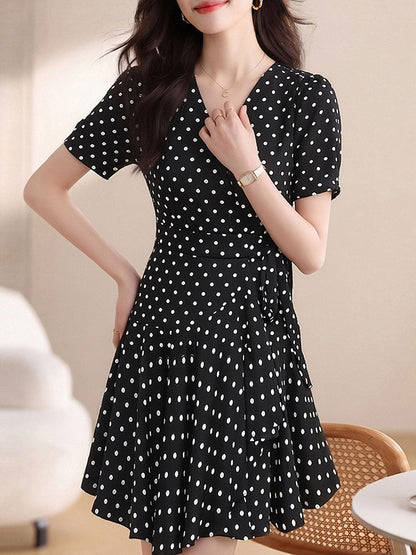 Abigail Cute V-Neck Floral Printed Dress