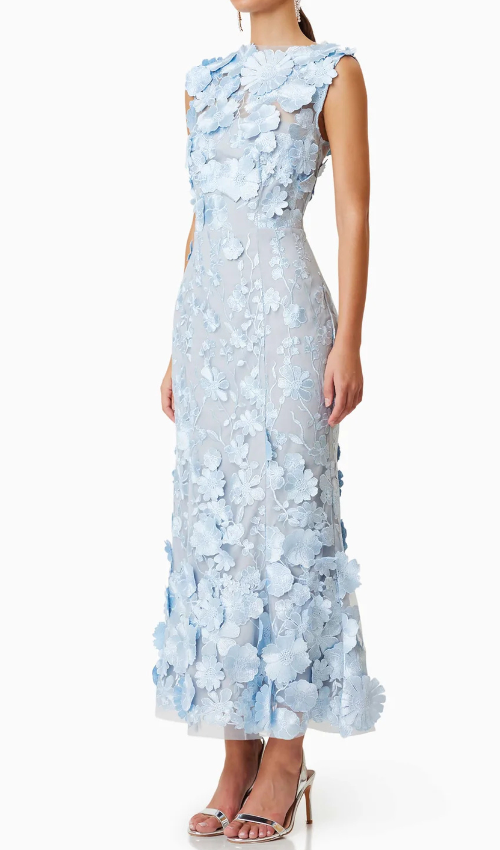 Selene Cocktail Midi Dress in Blue