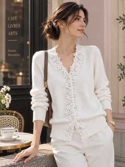 French-style Vintage Fitted Cardigan