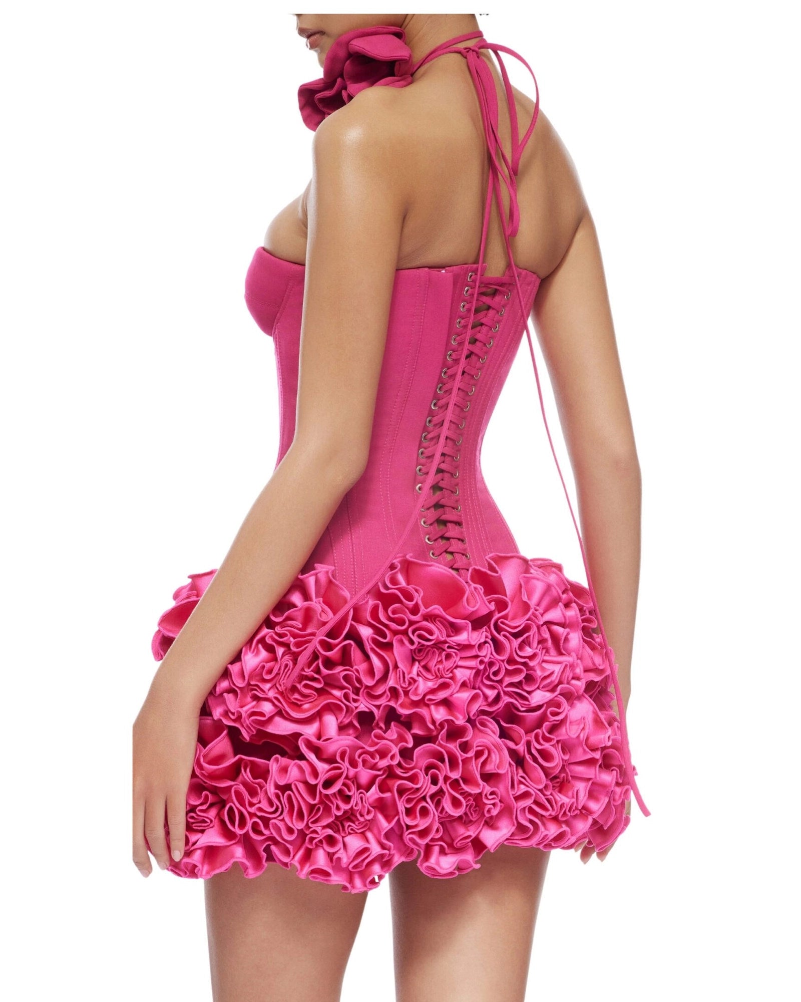CLEGG PINK CORSET FLOWER TWO-PIECE SET