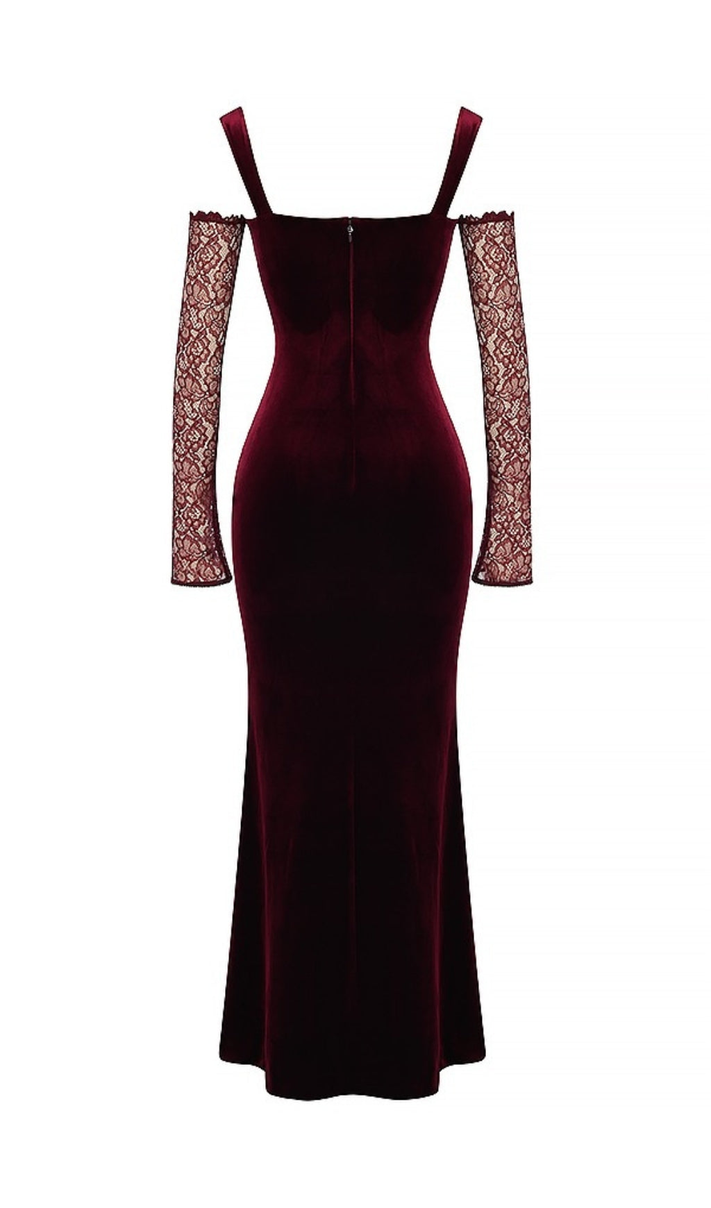BLACK CHERRY VELVET MAXI DRESS