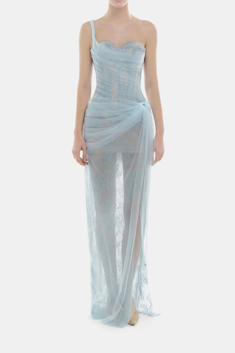 MARA BLUE LACE CORSET DRESS