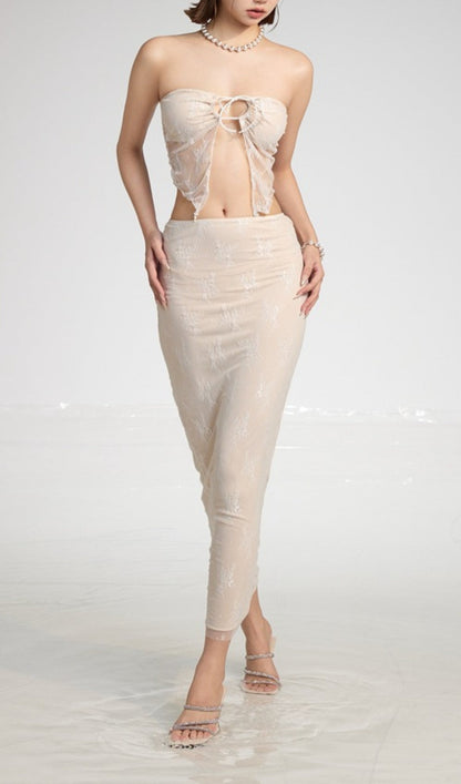 Donat Apricot Lace Two-Piece Swimsuit