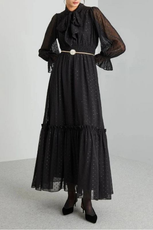 Foulard-embellished dress