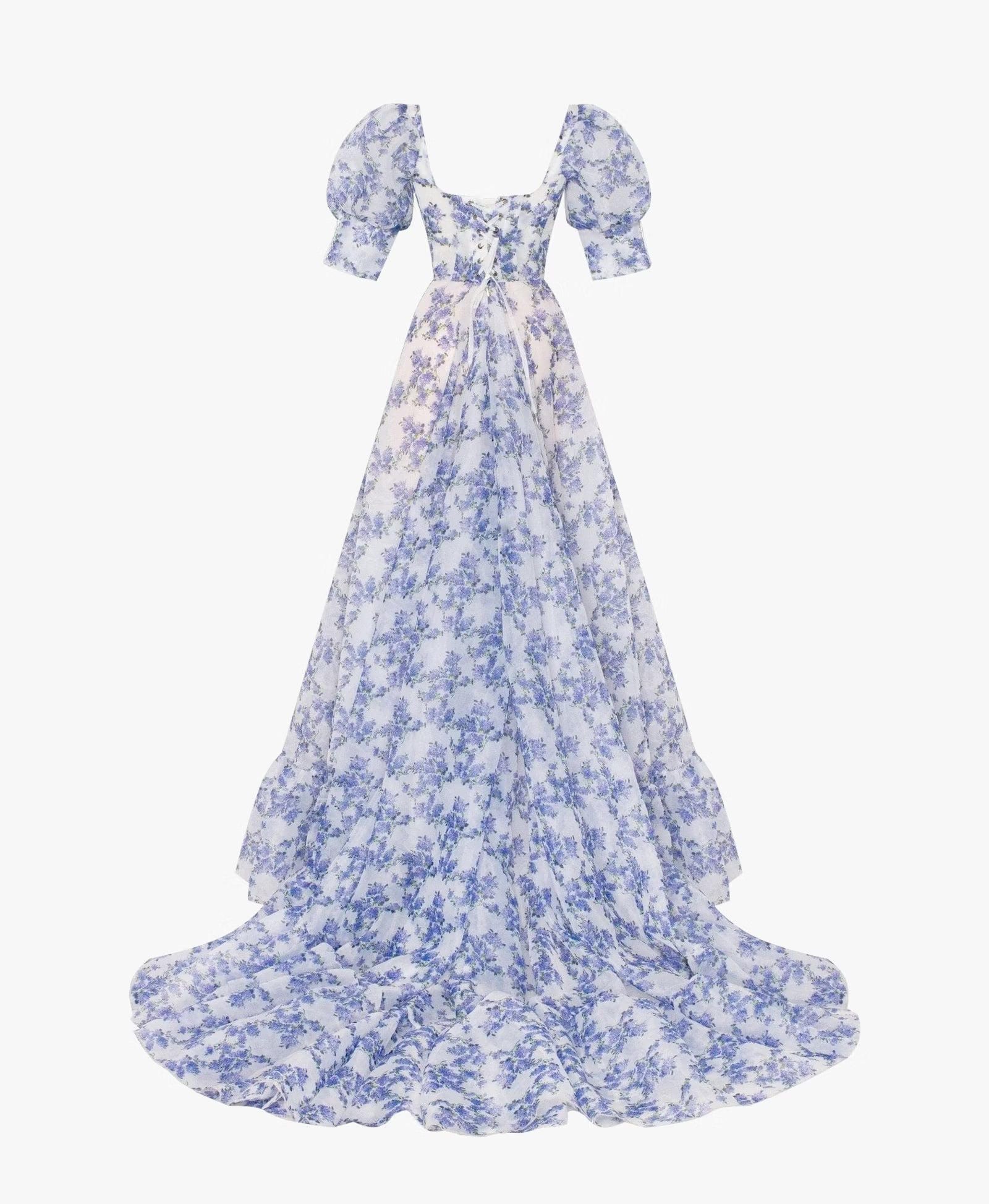 Blue Hydrangea maxi princess dress
