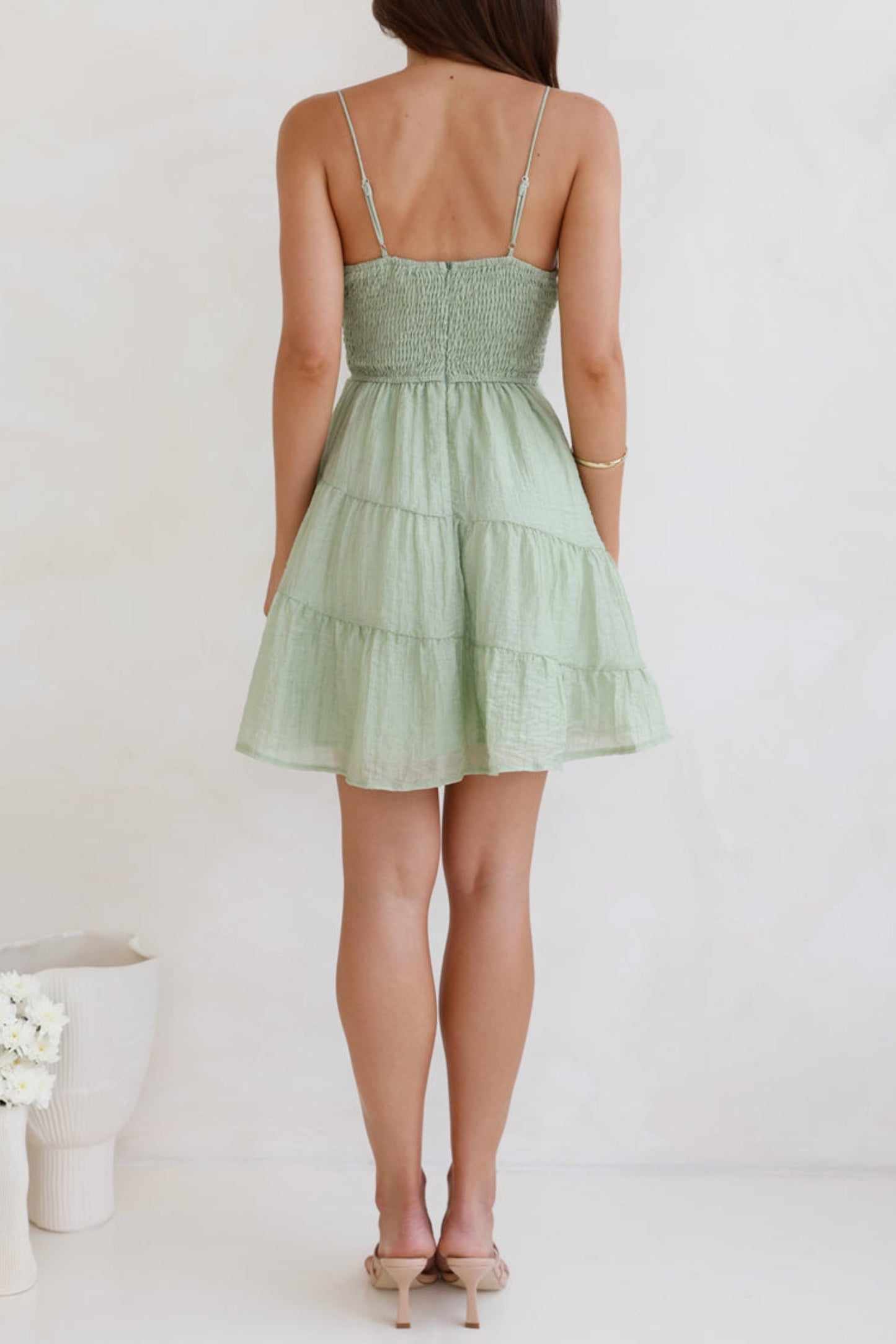 Strappy Mini Dress in green