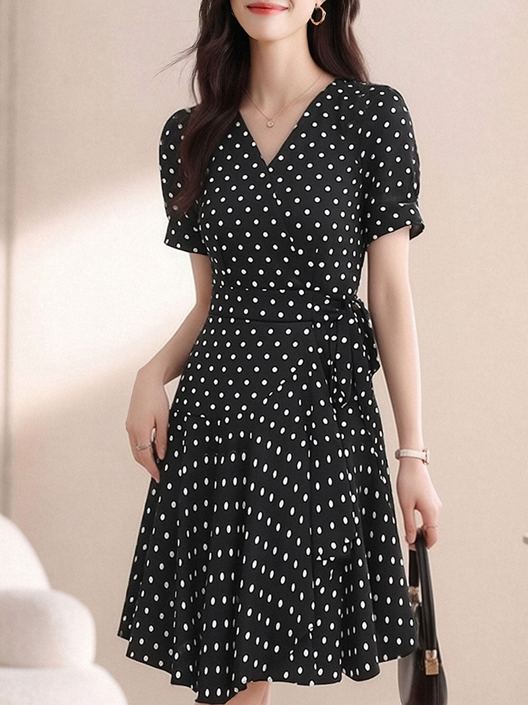 Abigail Cute V-Neck Floral Printed Dress