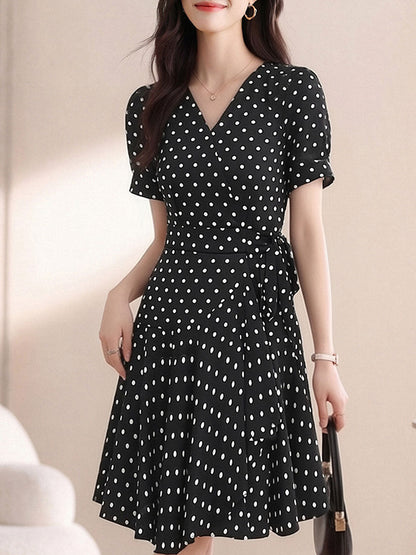 Abigail Cute V-Neck Floral Printed Dress