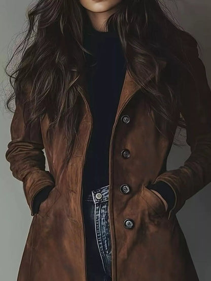 Button Up Long Sleeve Trench Coat