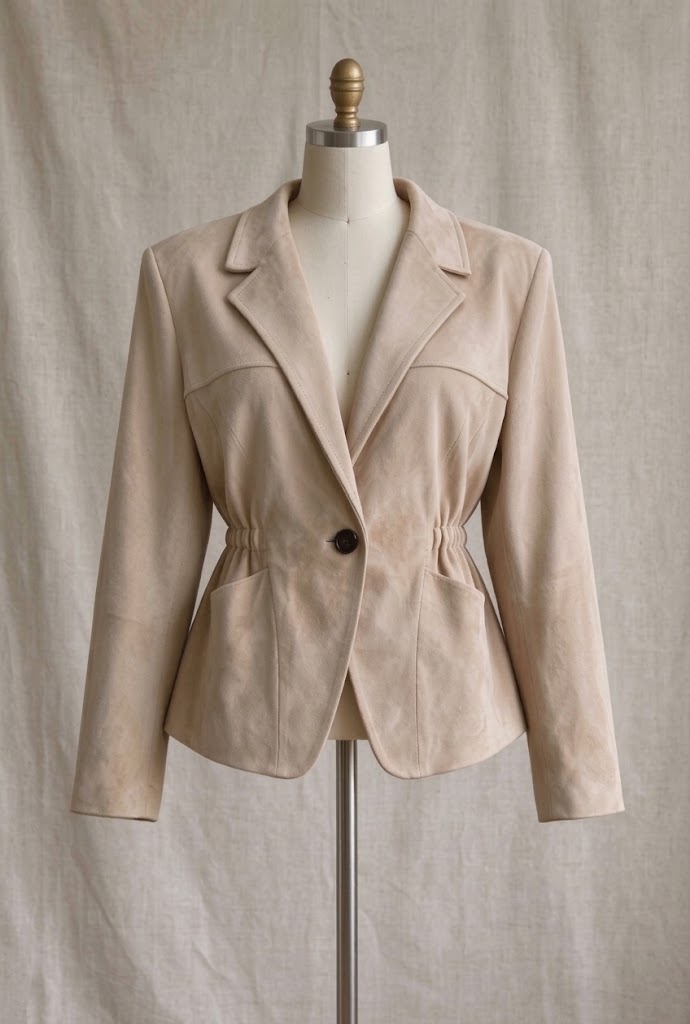 Tan Suede Structured Hourglass Jacket