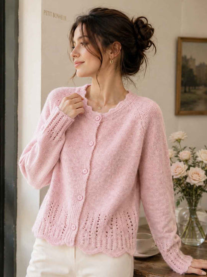 Handmade lace collar cardigan