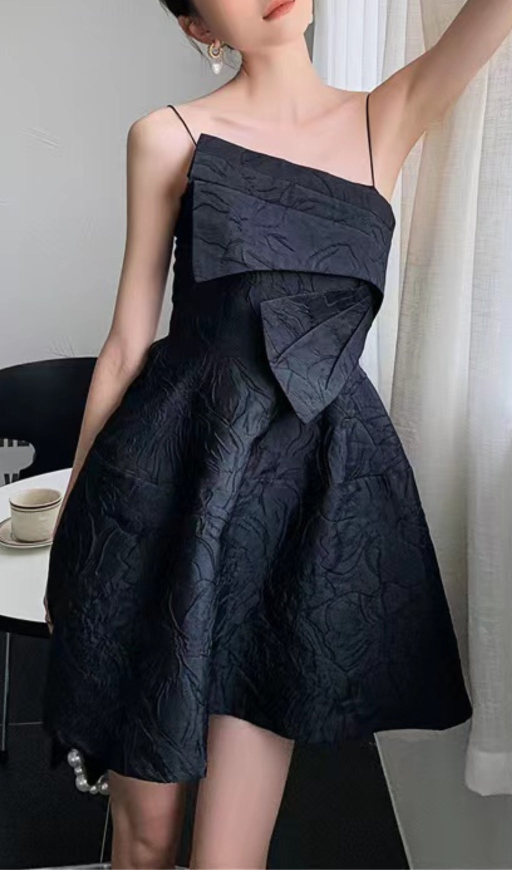 Black Strappy Mini Dress - Backless Party Dress with Adjustable Straps