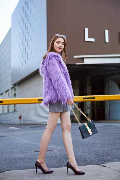 lily wool imitation fur coat