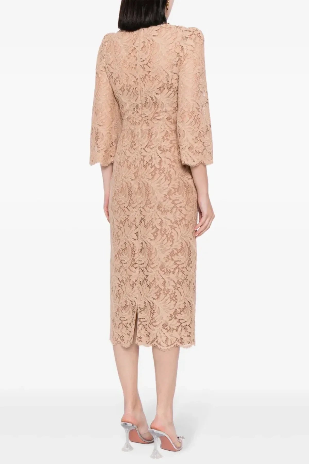 Acotas Lace Crystal-embellished Midi Dress - Nude