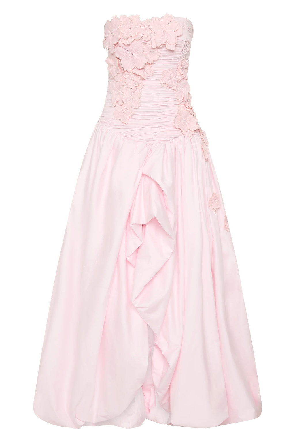 nancy Bubble Hem Maxi Dress in Pastel pink