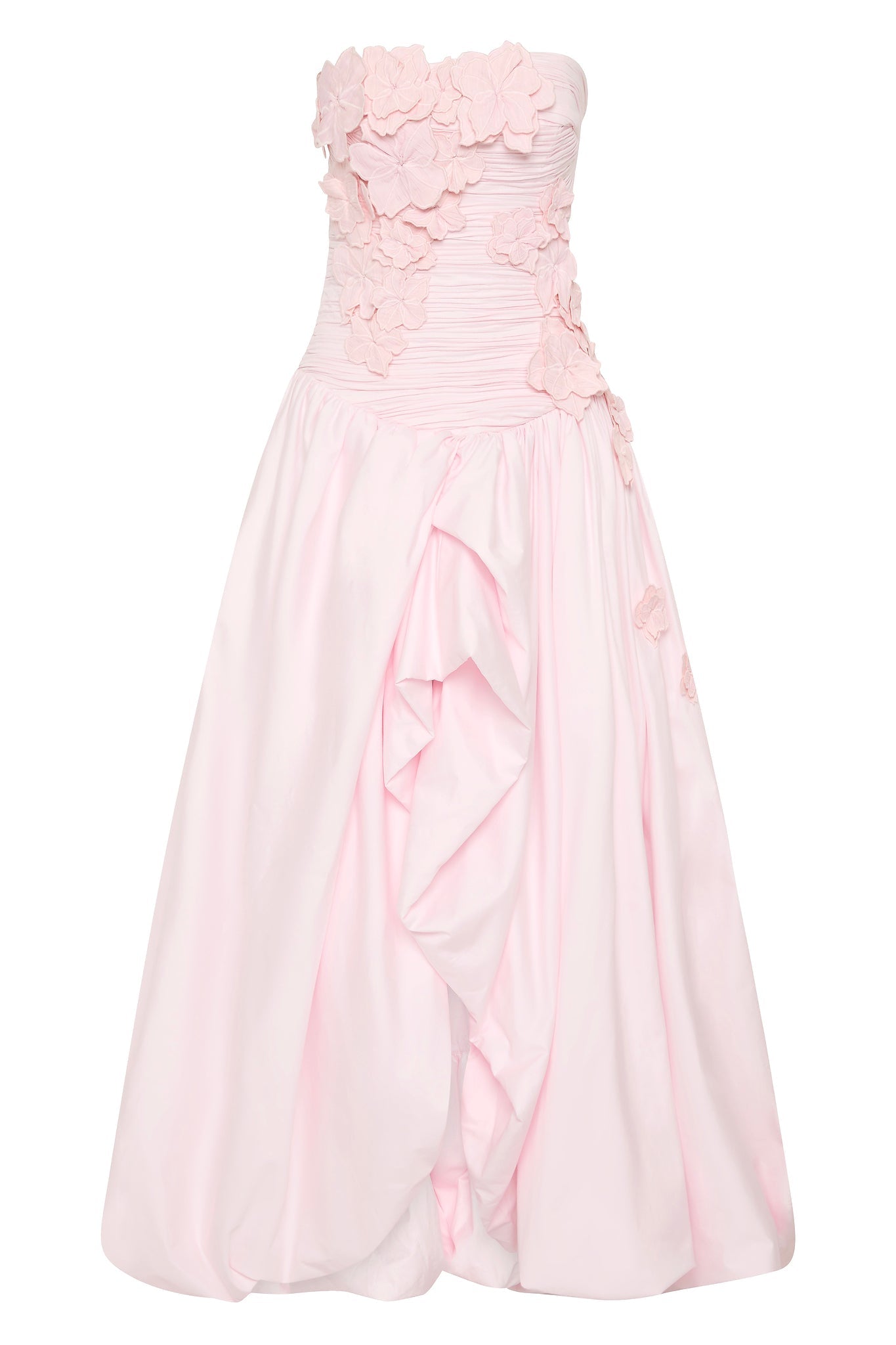 nancy Bubble Hem Maxi Dress in Pastel pink