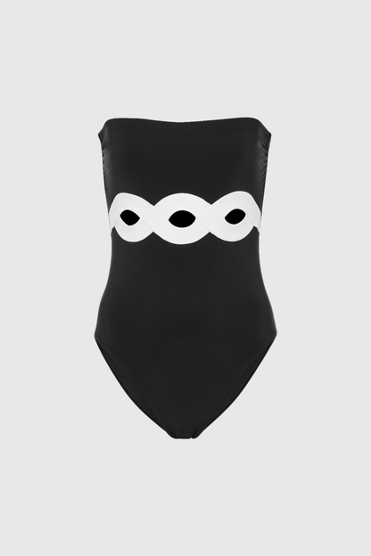 odelette Strapless Cutout One Piece Swimsuit