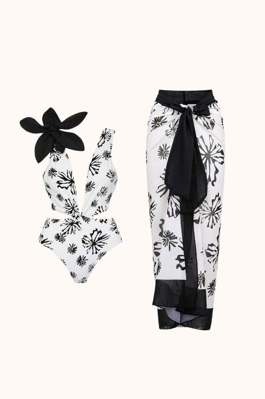 Aurea Flower Cutout Swimwear Two Piece Set Swimwear styleofcb 