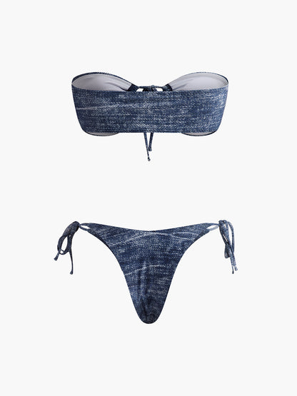 Vintage Strapless Bikini Set
