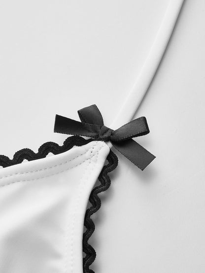 Bow Swimsuit with Chest Detail