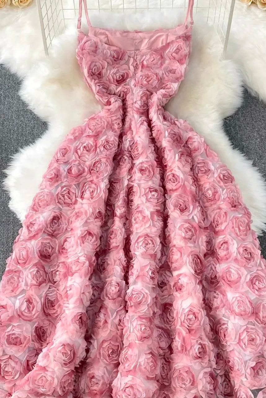 Briar Floral Midi Dress In Pink