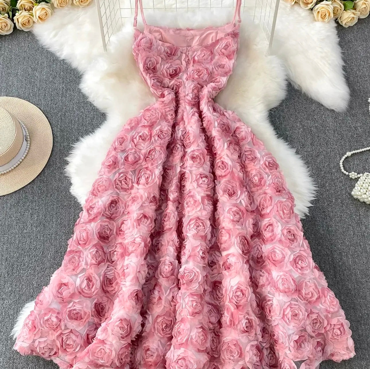 Briar Floral Midi Dress In Pink