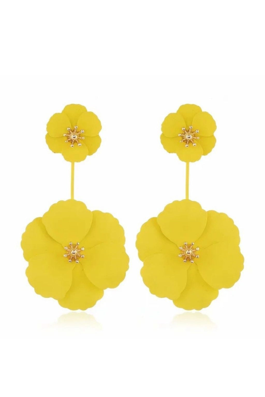 BOHEMIAN ALLOY FLOWER LONG EARRINGS