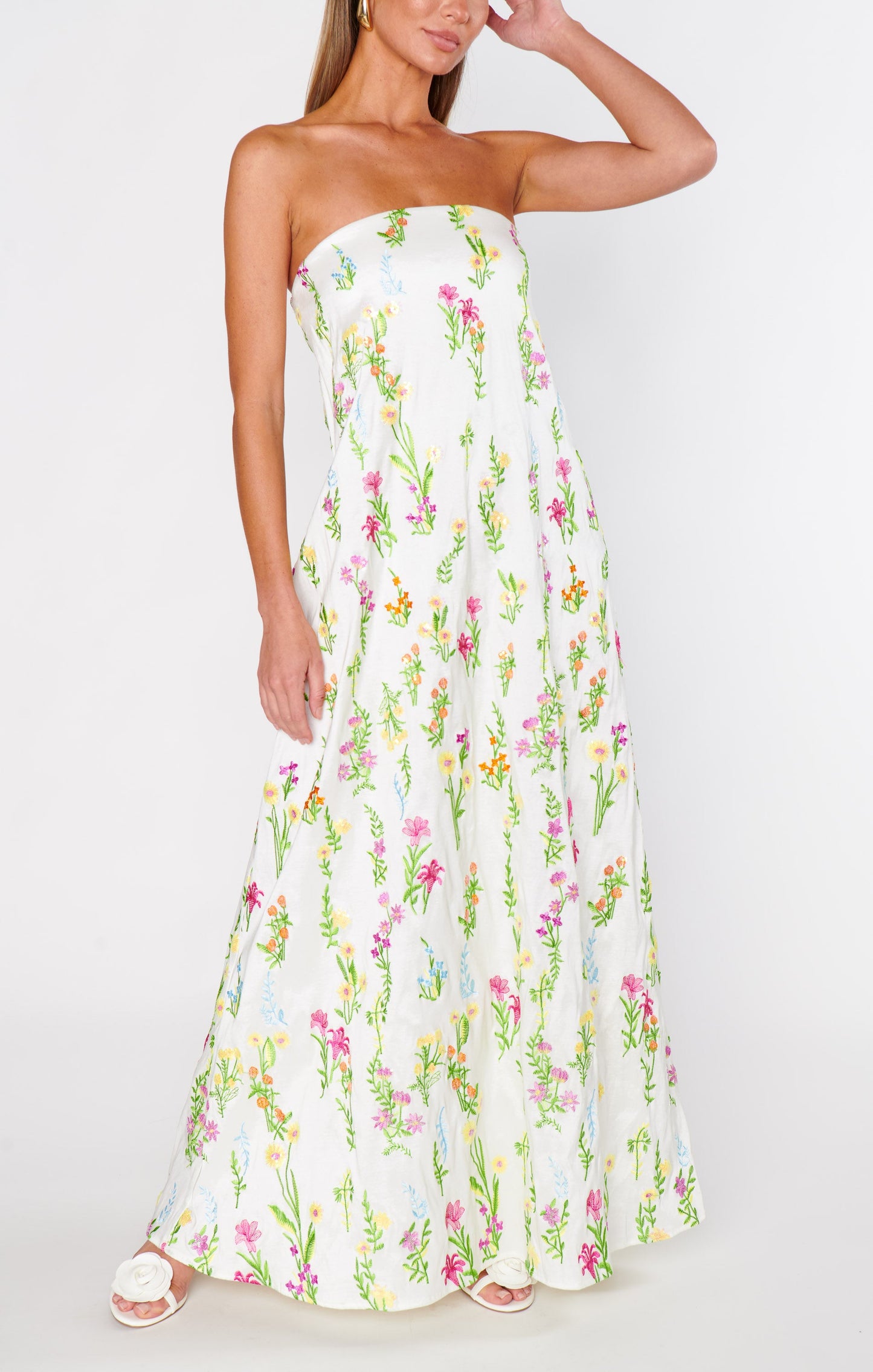 Printed Halter-Neck Backless Maxi Dress