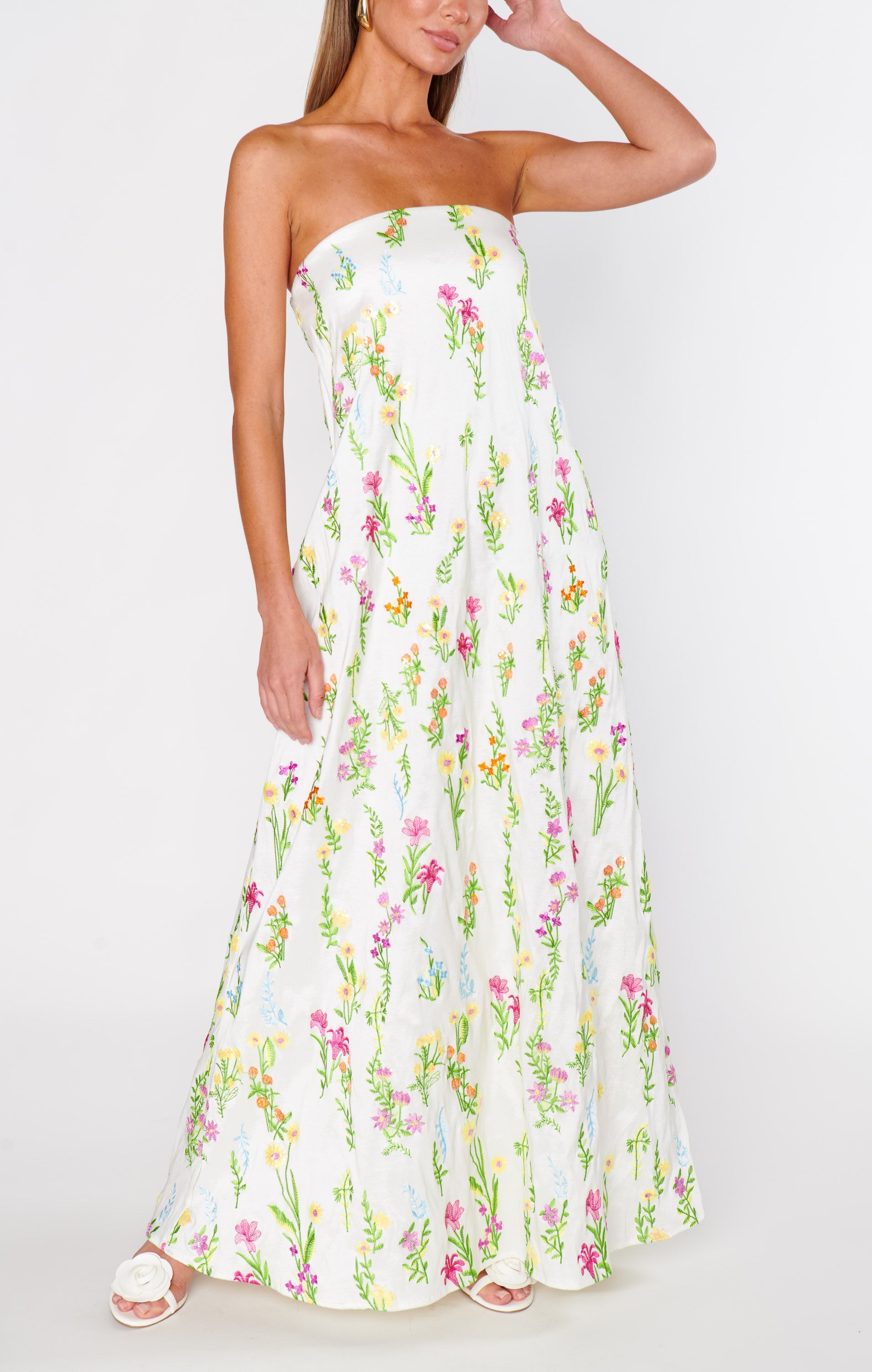Printed Halter-Neck Backless Maxi Dress