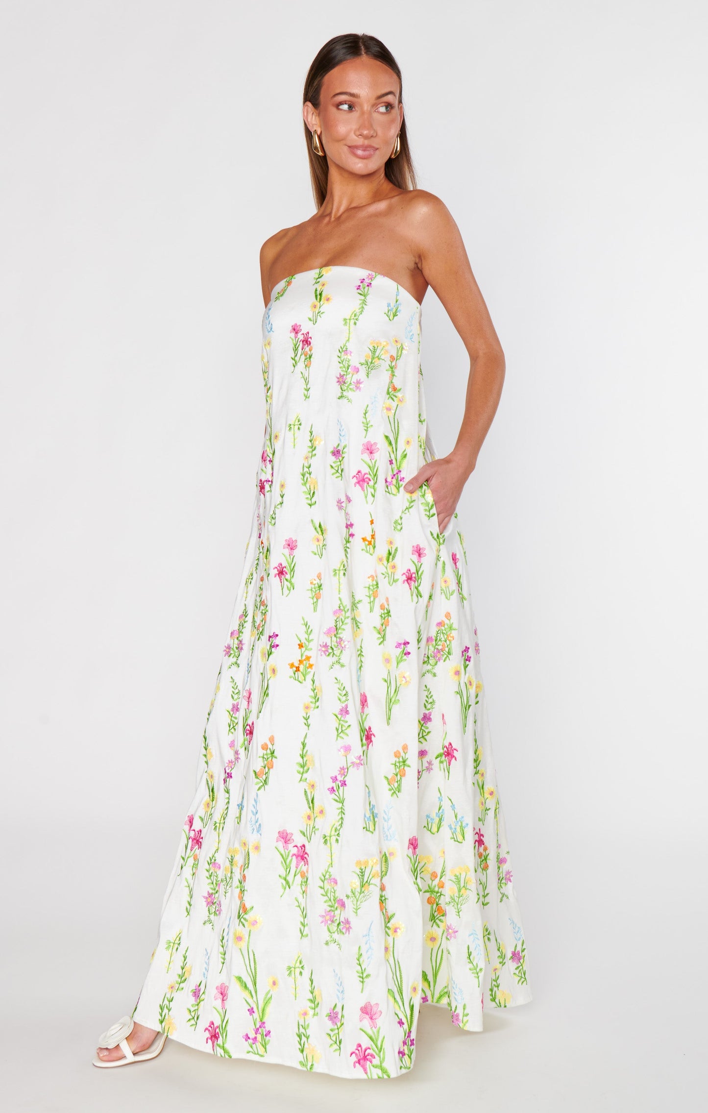 Printed Halter-Neck Backless Maxi Dress