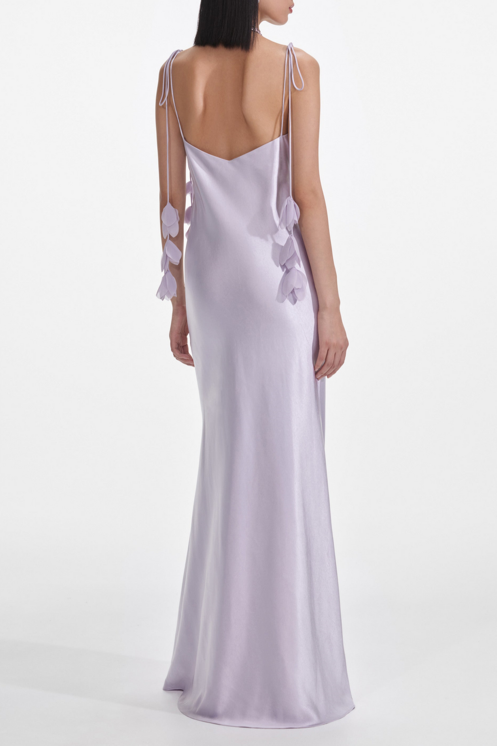 Bahari Floral Ribbon Satin Maxi Dress