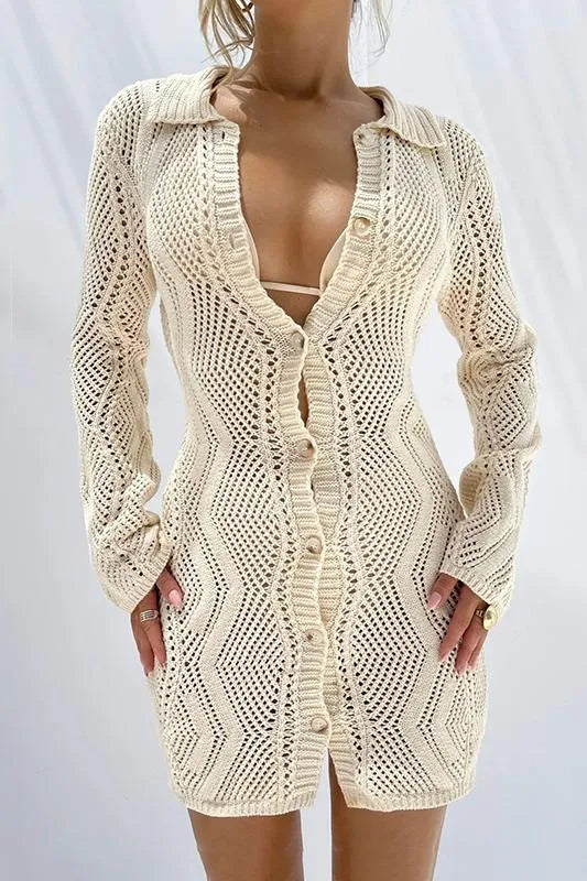 Basis crochet button-up cover-up