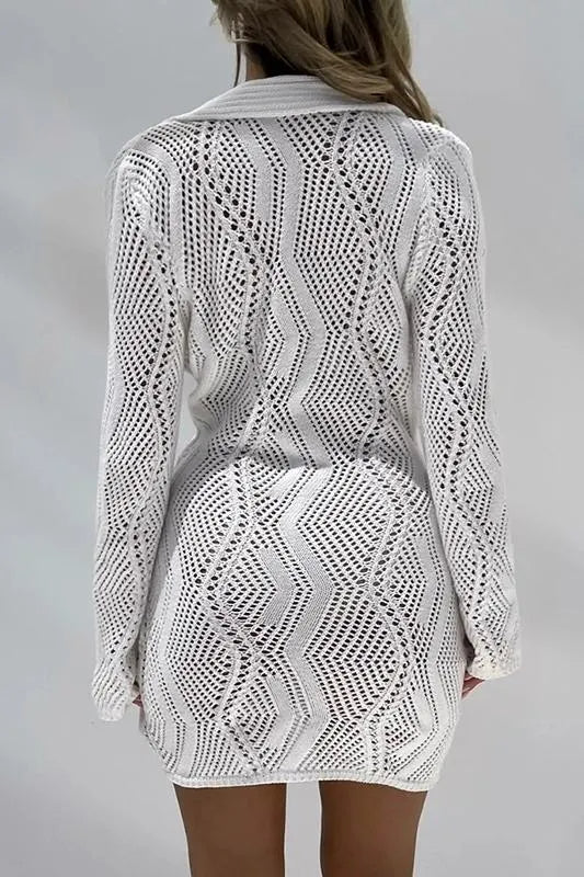 Basis crochet button-up cover-up