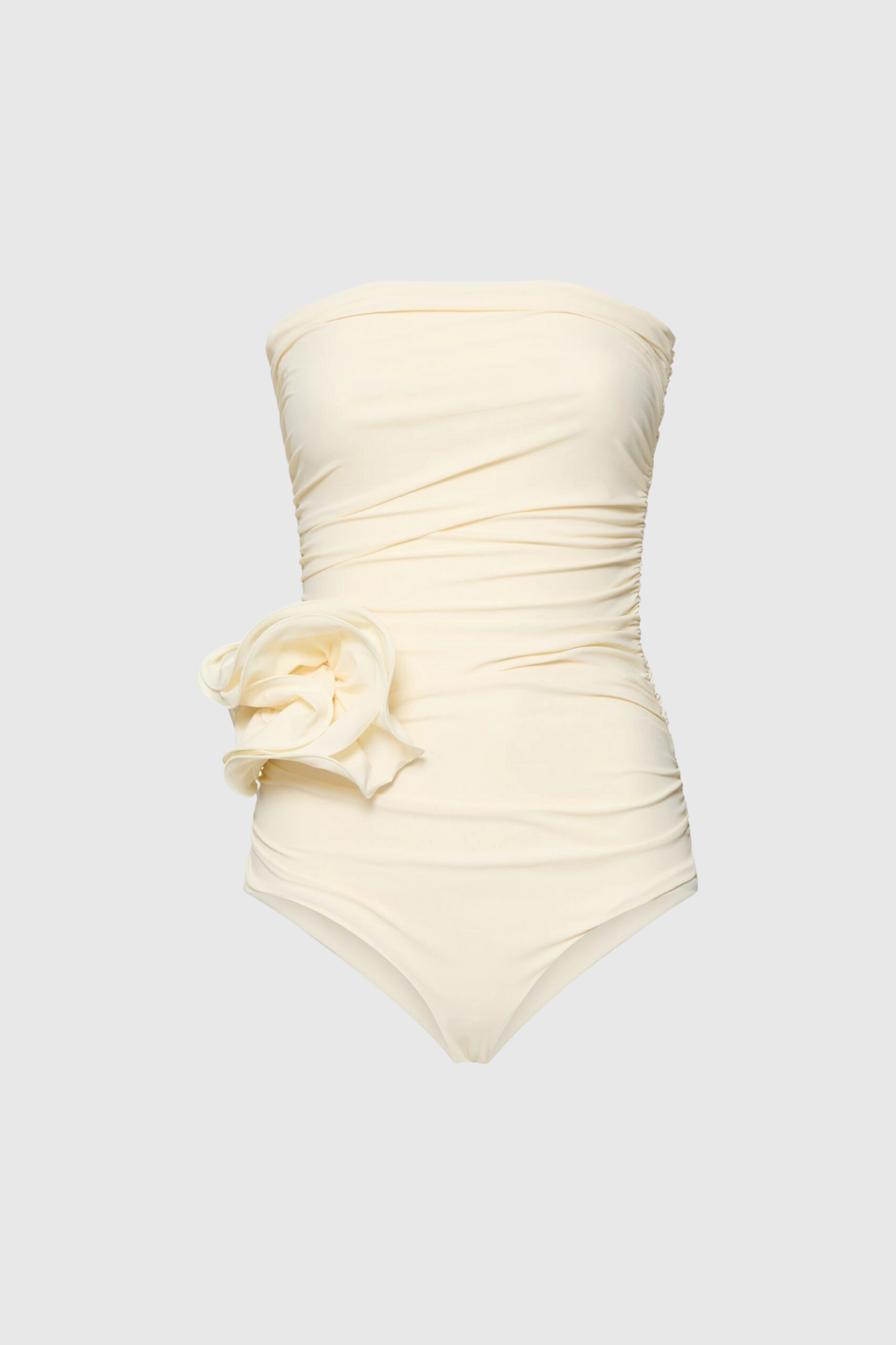 Nancy Costume intero con fiori arricciati color crema