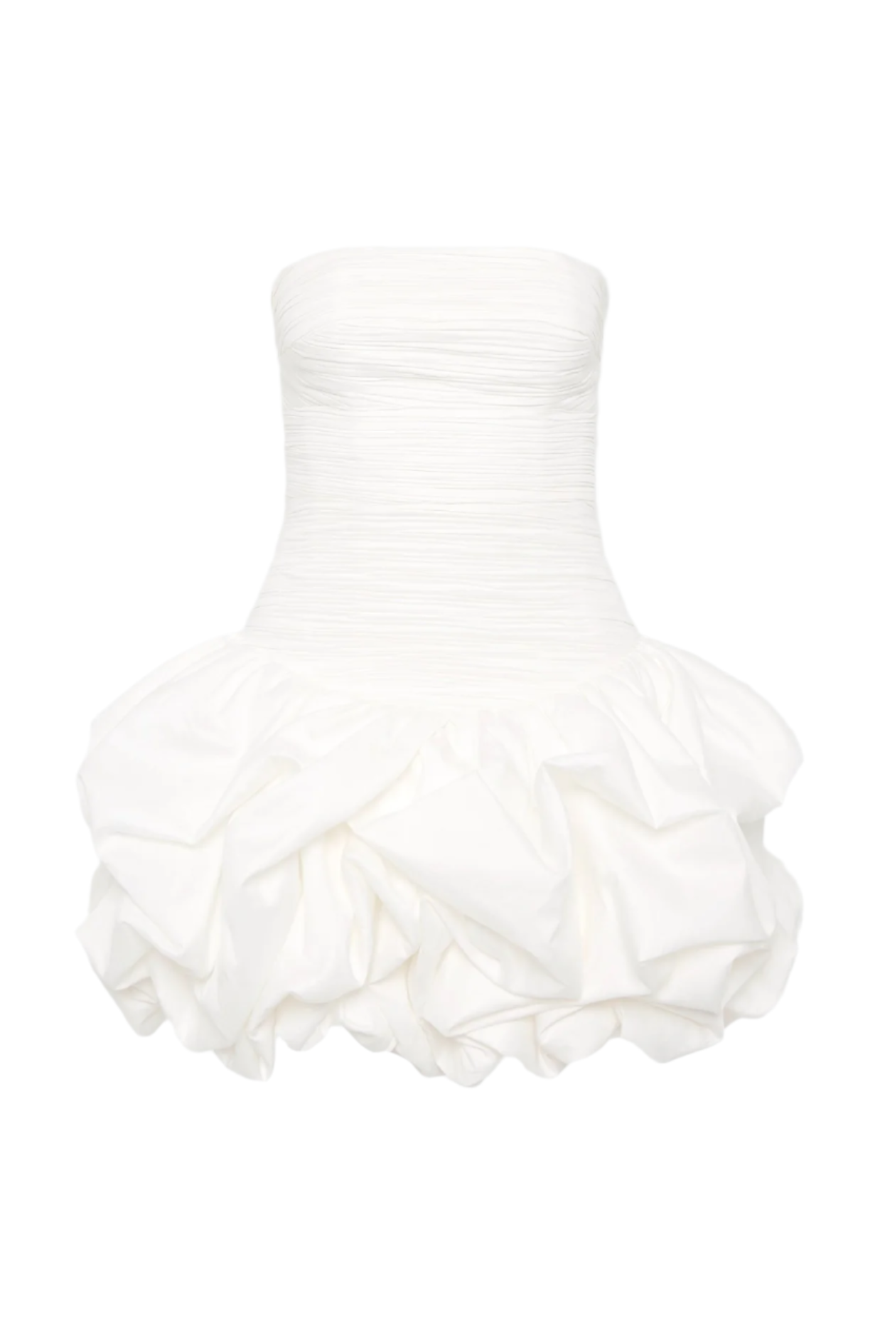 Coleka 3d flower Strapless Ruched Mini Dress - White