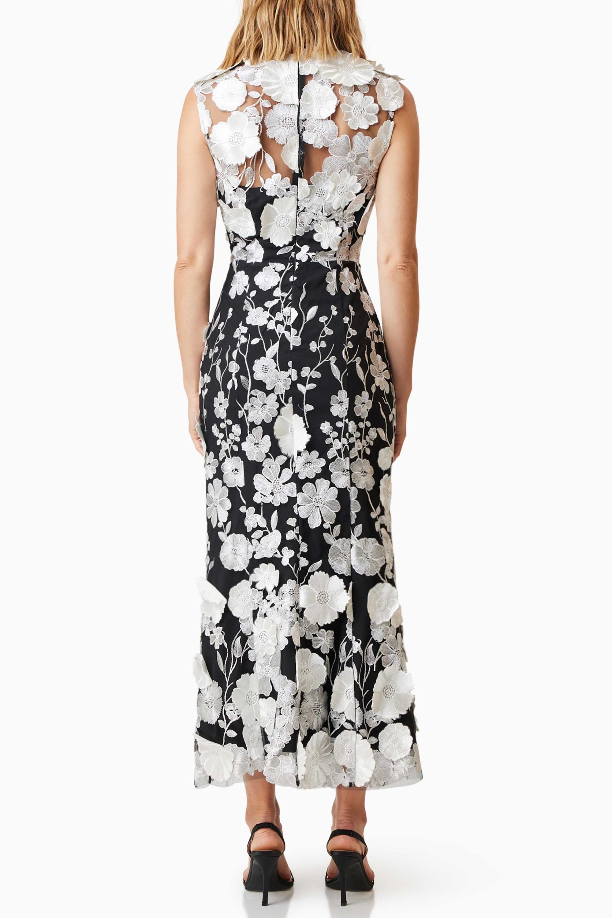 Selene Cocktail Midi Dress in Black