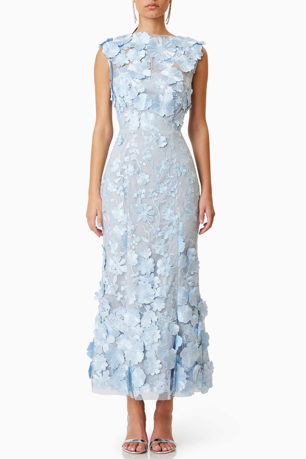 Selene Cocktail Midi Dress in Blue