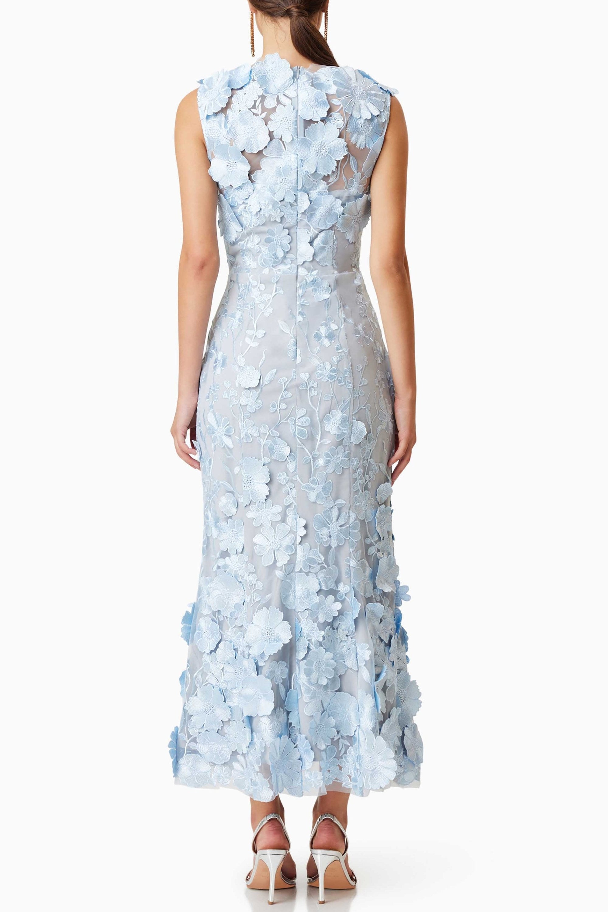 Selene Cocktail Midi Dress in Blue