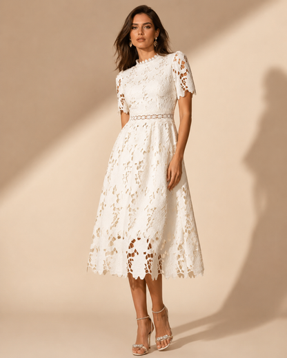Whispering Bloom Lace Label Dress