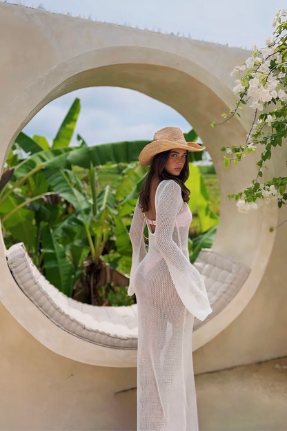Eyelet Knit Maxi Dress