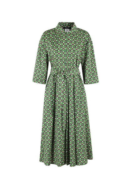 Varenna Cotton Shirt Dress - Green