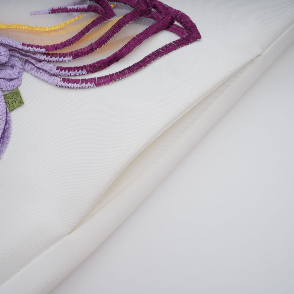 ホワイトフローラル刺繍ミディドレスセット