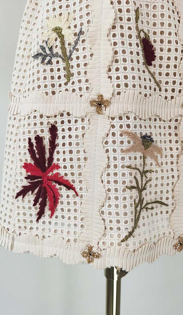 LANTERN SLEEVE EMBROIDERY TWO PIECE SET IN WHITE DRESS OH CICI 