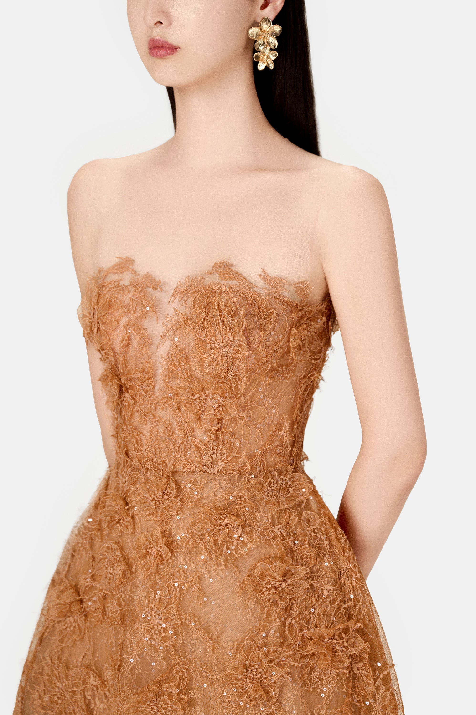 HONEY BEADED LACE Midi DRESS