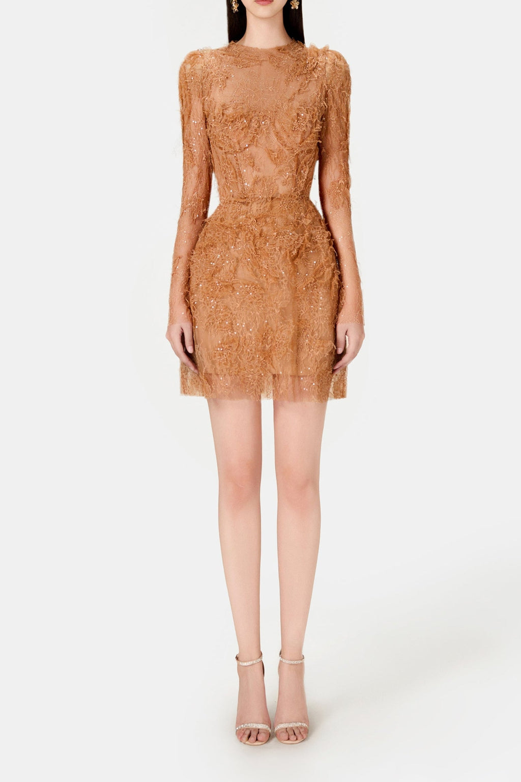 HONEY BEADED LACE MINI DRESS